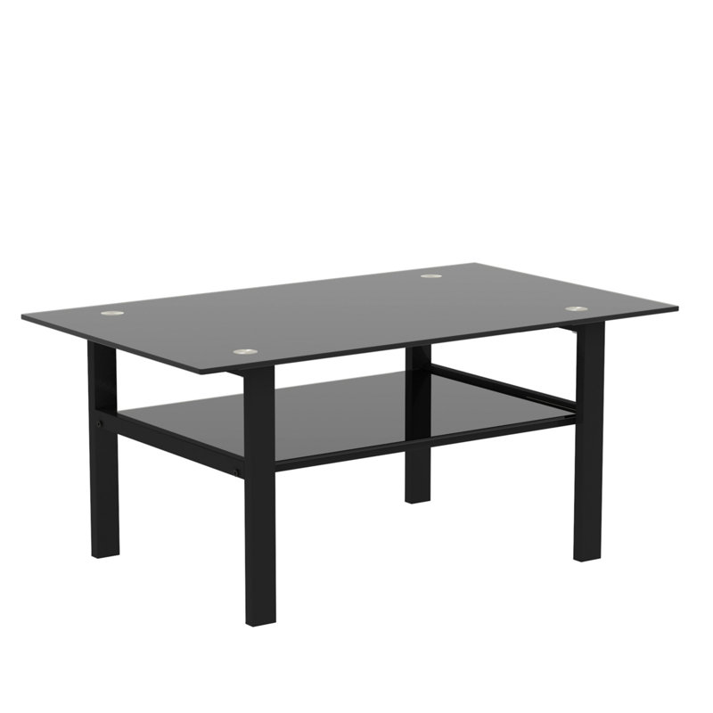 Wrought Studio Jacorrion Glass Top Coffee Table Wayfair